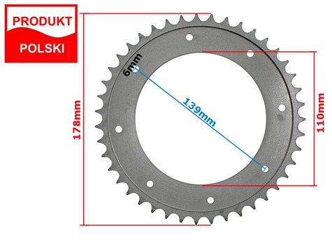 ZĘBATKA TYŁ WSK 125 43z NOWY TYP W