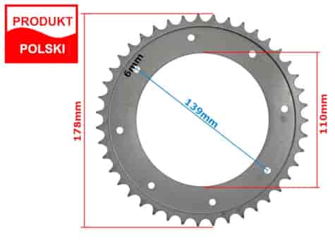 ZĘBATKA TYŁ WSK 125 43z NOWY TYP W