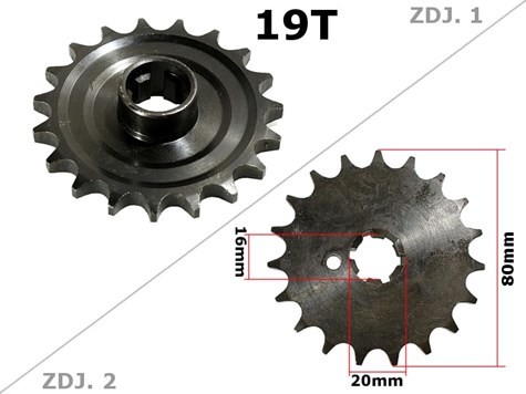 ZĘBATKA PRZÓD MZ ETZ 250 19z M