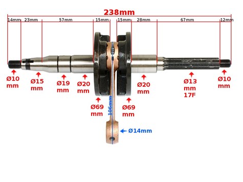 WAŁ KORBOWY MINARELLI VERTICAL POWER 50 RMS