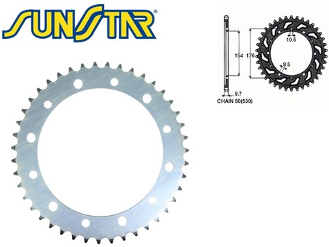 ZĘBATKA TYŁ SUNSTAR STALOWA SUNR1-5695-43