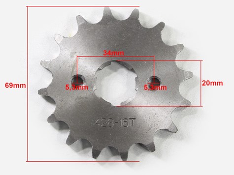 ZĘBATKA PRZÓD 428-16z 17x20mm ATV 250 CG