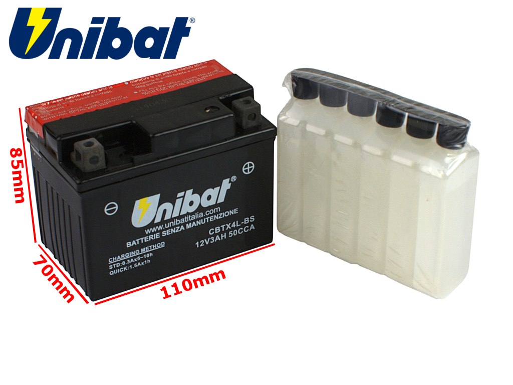 AKUMULATOR UNIBAT CBTX4L-BS P+ 3Ah YTX4L-BS