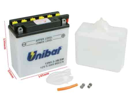 AKUMULATOR UNIBAT 12N5,5-3B/E P+ 5,5Ah