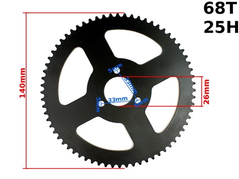 ZĘBATKA TYŁ POCKET 25H 68z 26mm HB