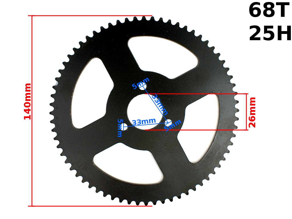 ZĘBATKA TYŁ POCKET 25H 68z 26mm HB