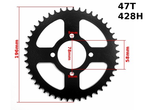 ZĘBATKA TYŁ YANKEE CZARNA 47z 428H M