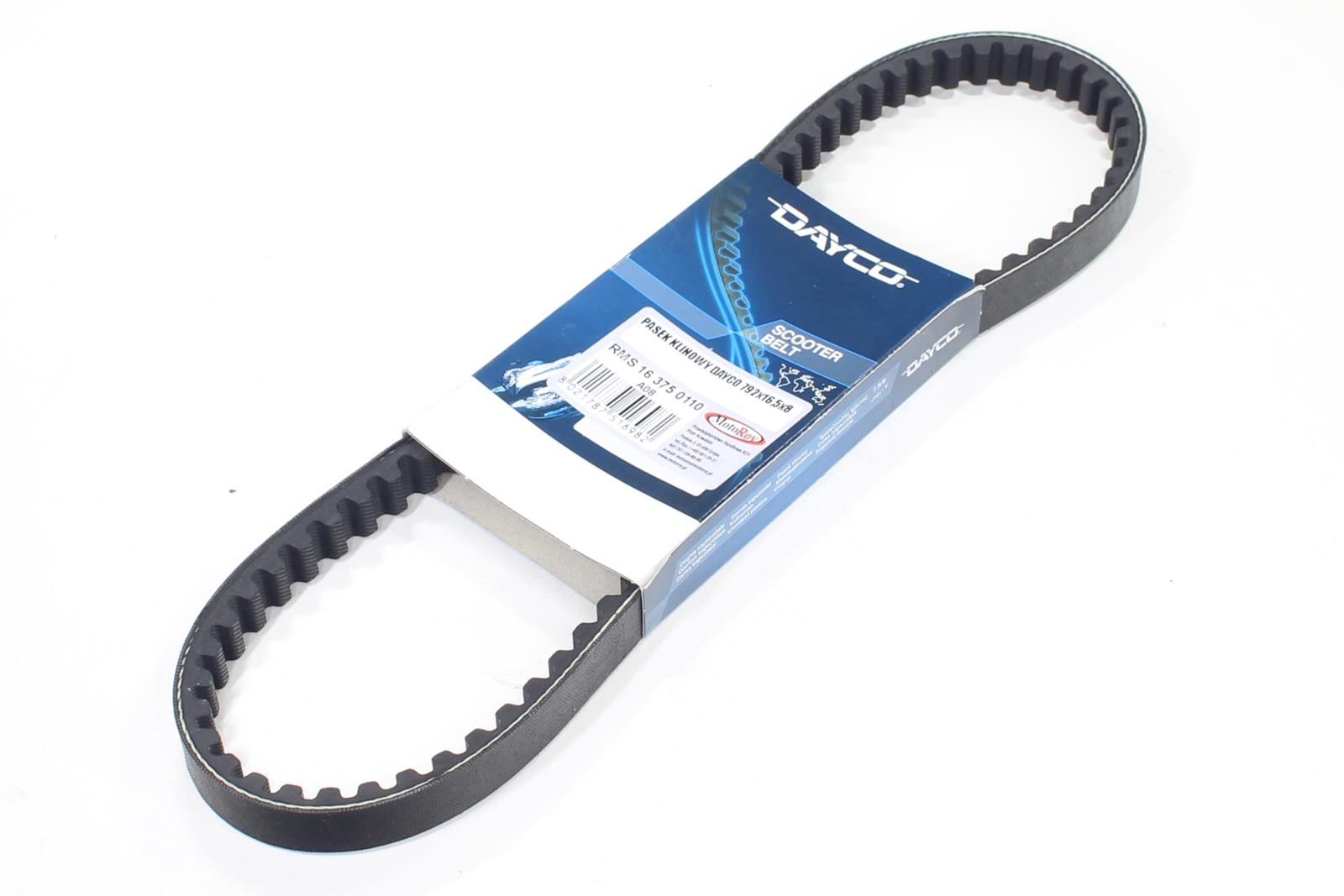 PASEK NAPĘDOWY DAYCO 792x16,5x8 APRILIA MALAGUTI MBK YAMAHA 50 1991-1995 RMS PASUJE DO MODELI: APRILIA-SONIC MALAGUTI-F10/GRIZZLY/YESTERDAY MBK-TARGET/FORTE/EVOLIS/FIZZ YAMAHA-CR Z/AXIS/BREEZE