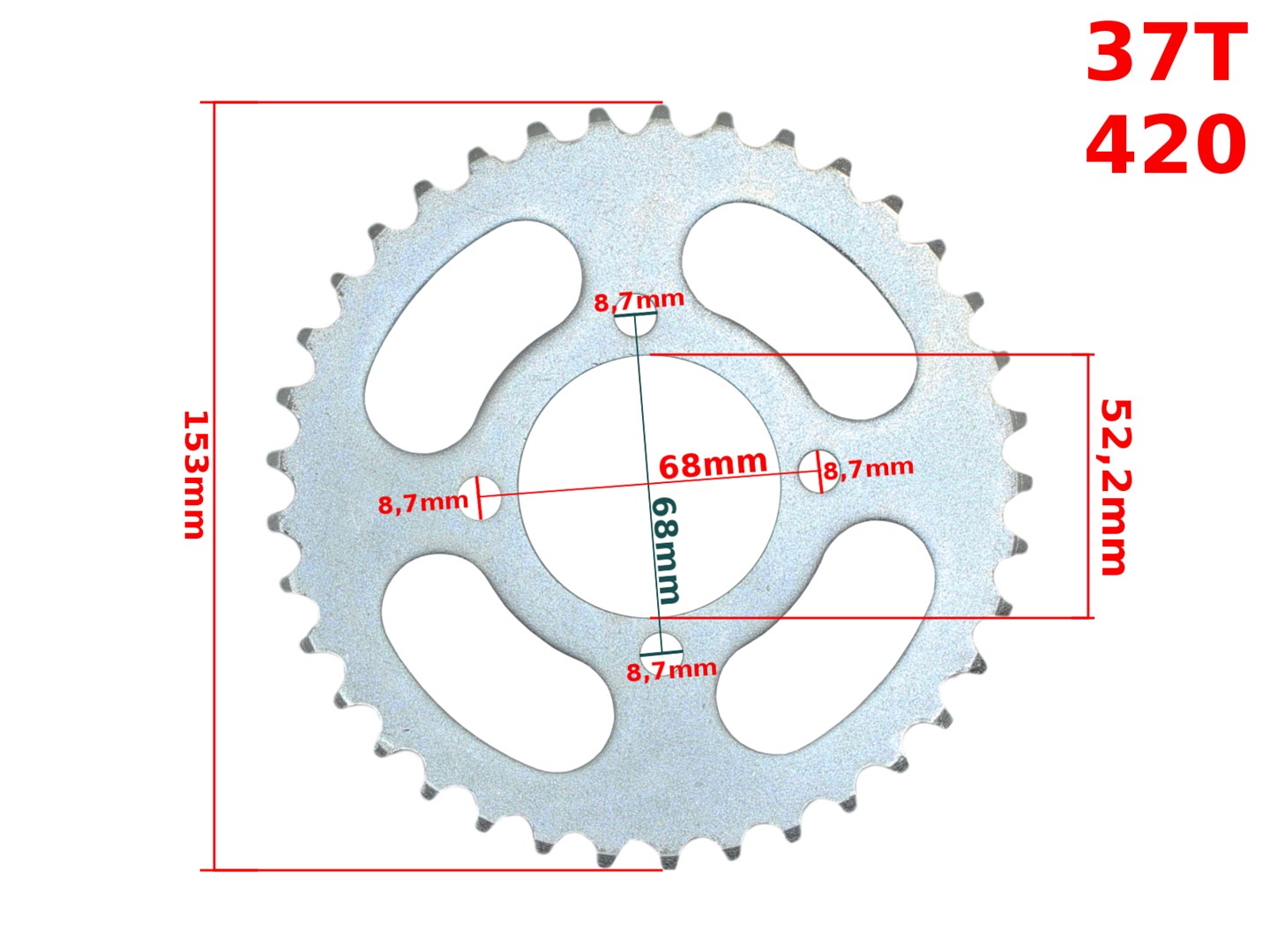 ZĘBATKA TYŁ 420-37z CROSS 125 HB