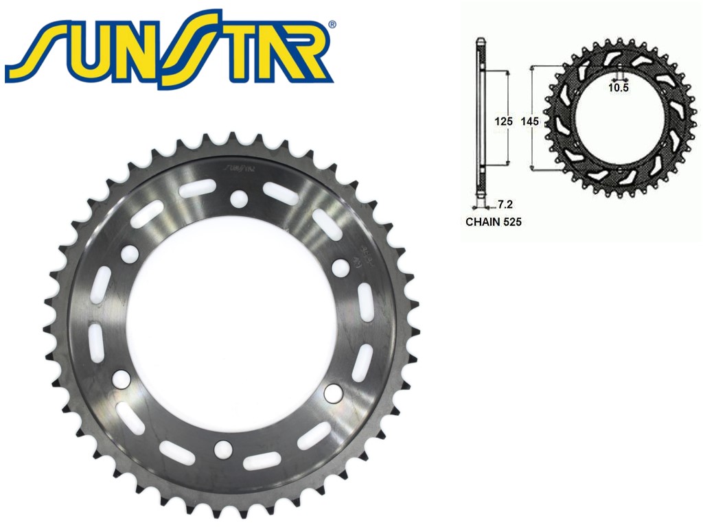 ZĘBATKA TYŁ SUNSTAR STALOWA SUNR1-4544-43