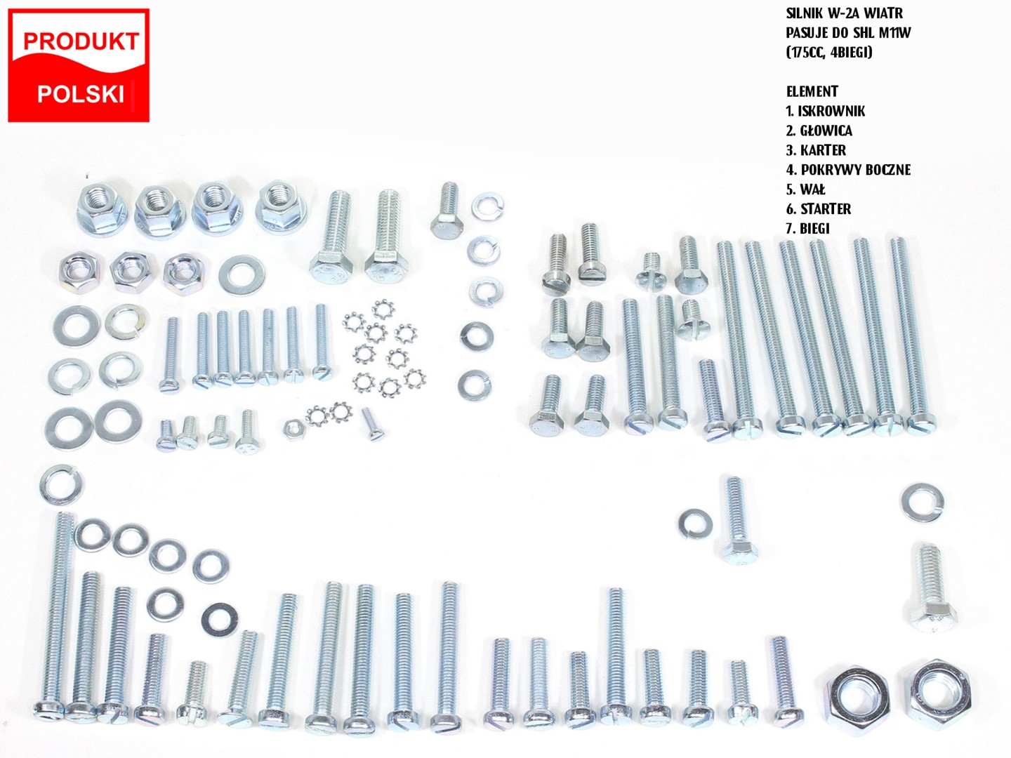 ŚRUBY SILNIKA WSK 175 W-2A WIATR 4 BIEGOWY OCYNK KPl. TI