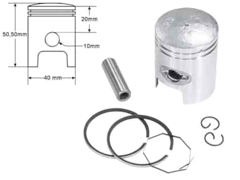 TŁOK HONDA TACT 50 40mm PIN 10mm STANDARD