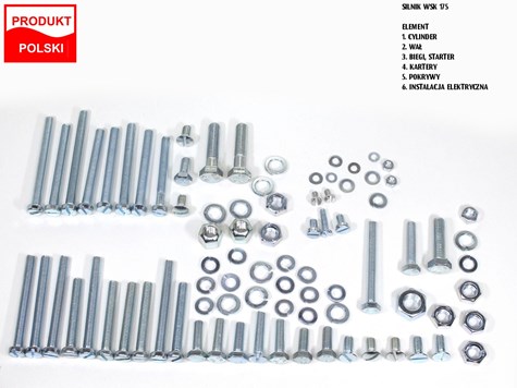 ŚRUBY SILNIKA WSK 175 OCYNK KPL. TI