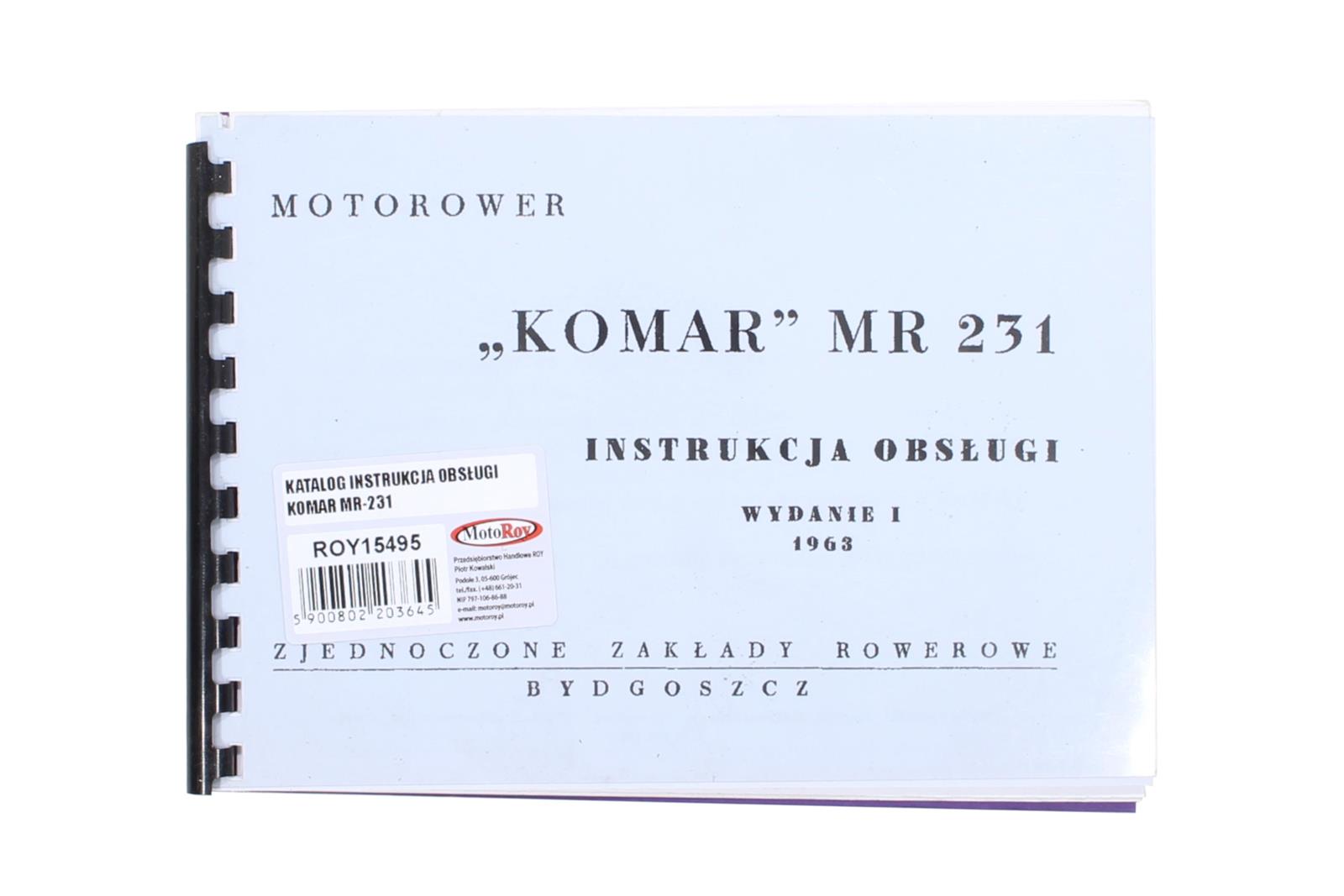KATALOG INSTRUKCJA OBSŁUGI KOMAR MR-231
