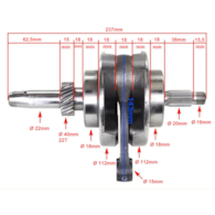 WAŁ KORBOWY ATV 200 BASHAN PIN 13mm