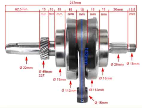 WAŁ KORBOWY ATV 200 BASHAN PIN 13mm