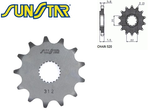 ZĘBATKA PRZÓD SUNSTAR SUNF312-13 HONDA CRF 125 250