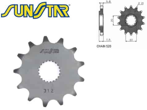 ZĘBATKA PRZÓD SUNSTAR SUNF312-13 HONDA CRF 125 250
