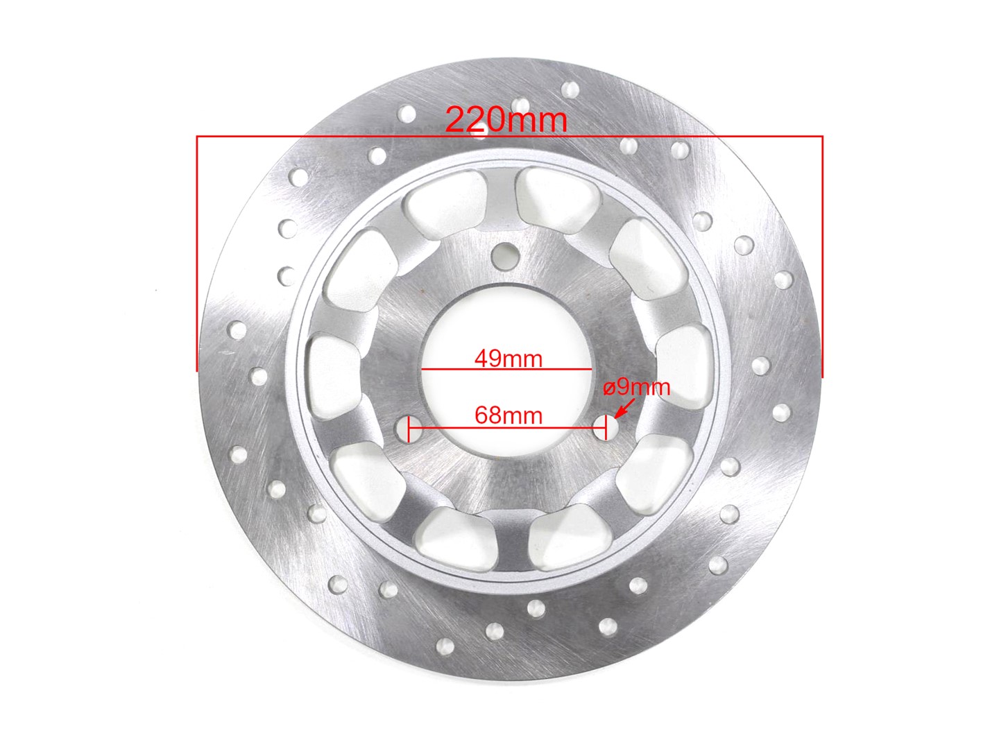 TARCZA HAMULCA PRZÓD GY6 COLUMBIA 3 ŚRUBY 220mm