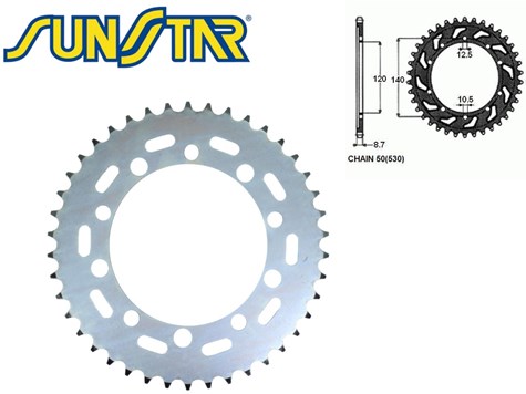 ZĘBATKA TYŁ SUNSTAR STALOWA SUNR1-5500-42