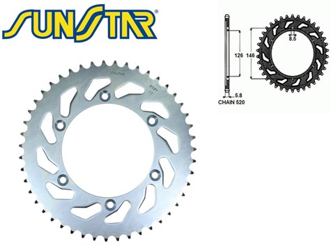 ZĘBATKA TYŁ SUNSTAR STALOWA SUNR1-3577-47