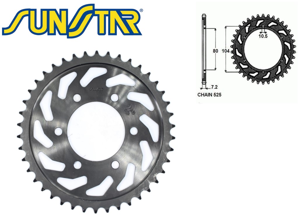 ZĘBATKA TYŁ SUNSTAR STALOWA SUNR1-4347-42