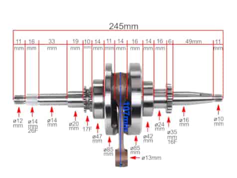 WAŁ KORBOWY GY6-125 139QMB WANGYE