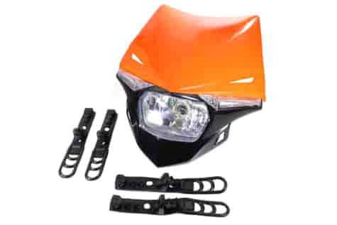 LAMPA PRZÓD CROSS ENDURO Z OWIEWKĄ CZERWONA SC