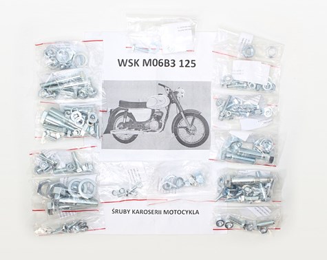 ŚRUBY MOTOCYKLA (BEZ ŚRUB SILNIKA) WSK 125 M06B3 GIL