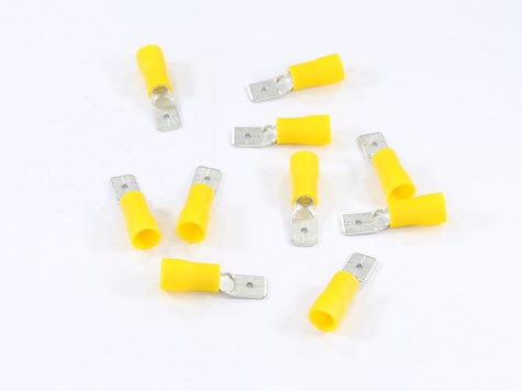 KONEKTOR PŁASKI 6,3mm MĘSKI PEŁNA IZOLACJA, 0,8mm, 1,5-2,5mm, KPL. 10szt.