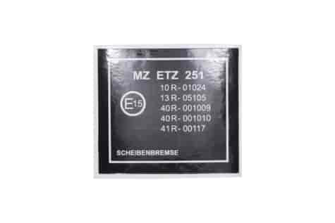 NAKLEJKA MZ ETZ 251 GŁÓWKI RAMY