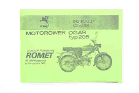 KATALOG INSTRUKCJA OBSŁUGI ROMET OGAR 205