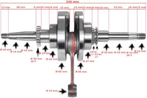 WAŁ KORBOWY GY6-50 16z
