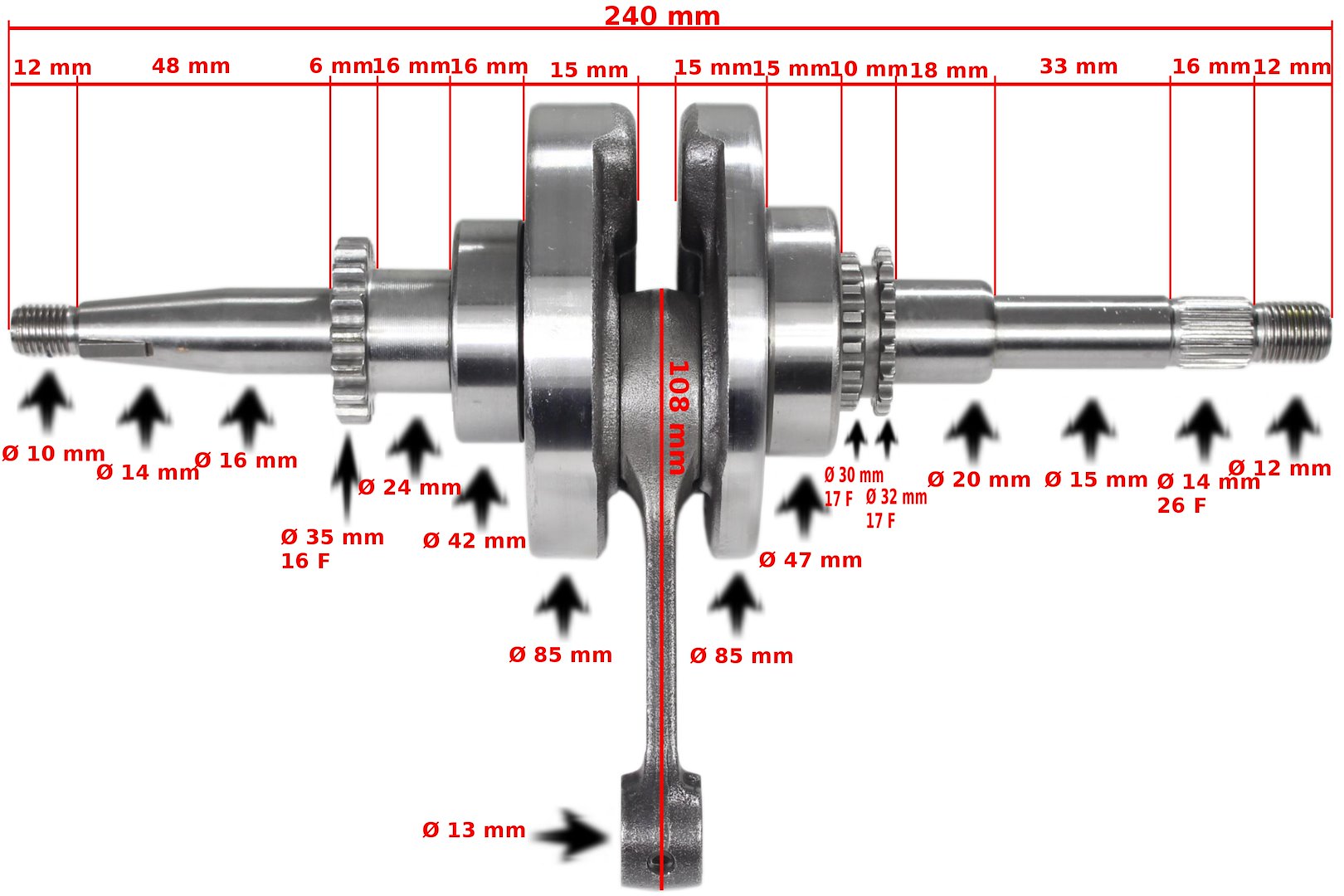 WAŁ KORBOWY GY6-50 16z