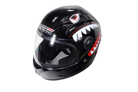 KASK SAFEBET HF-909 BLACK E26 MAŁY M (BRAK ECE)- SHARK, Rozmiar 57-58