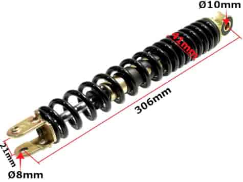 AMORTYZATOR GY6 SKUTER KOŁO 12'' CZARNY 305mm