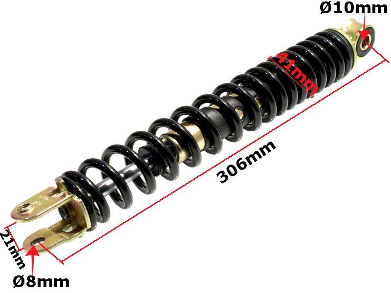 AMORTYZATOR GY6 SKUTER KOŁO 12'' CZARNY 305mm
