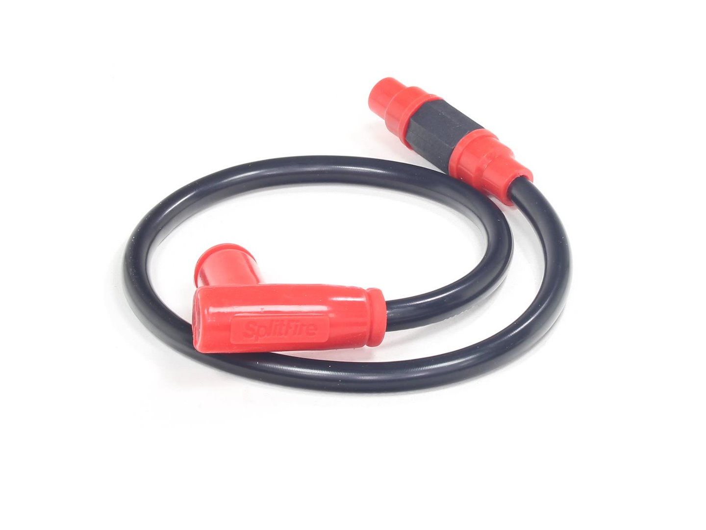 PRZEWÓD WYSOKIEGO NAPIĘCIA Z FAJKĄ 8.8mm SILIKONOWY SPLITFIRE CZARNO-CZERWONY HB
