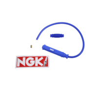 PRZEWÓD WYSOKIEGO NAPIĘCIA Z FAJKĄ 8mm SILIKONOWY NGK NIEBIESKI