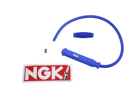 PRZEWÓD WYSOKIEGO NAPIĘCIA Z FAJKĄ 8mm SILIKONOWY NGK NIEBIESKI HB
