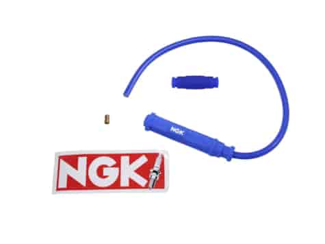 PRZEWÓD WYSOKIEGO NAPIĘCIA Z FAJKĄ 8mm SILIKONOWY NGK NIEBIESKI