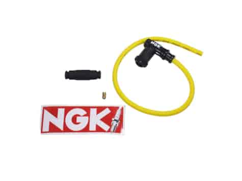 PRZEWÓD WYSOKIEGO NAPIĘCIA Z FAJKĄ 8mm SILIKONOWY NGK ŻÓŁTY