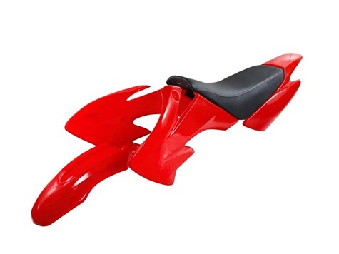 PLASTIKI CROSS 125 OSŁONY KANAPA ZESTAW CZERWONY