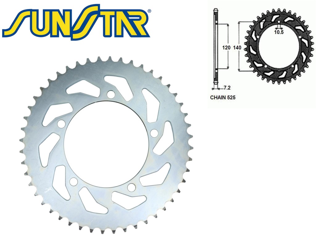 ZĘBATKA TYŁ SUNSTAR STALOWA SUNR1-4499-48