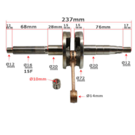 WAŁ KORBOWY KEEWAY HURRICANE 50 PIN 10mm