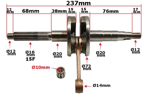 WAŁ KORBOWY KEEWAY PIN 10mm