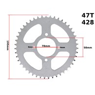 ZĘBATKA TYŁ 428-47z ROMET ZK50/125 ML