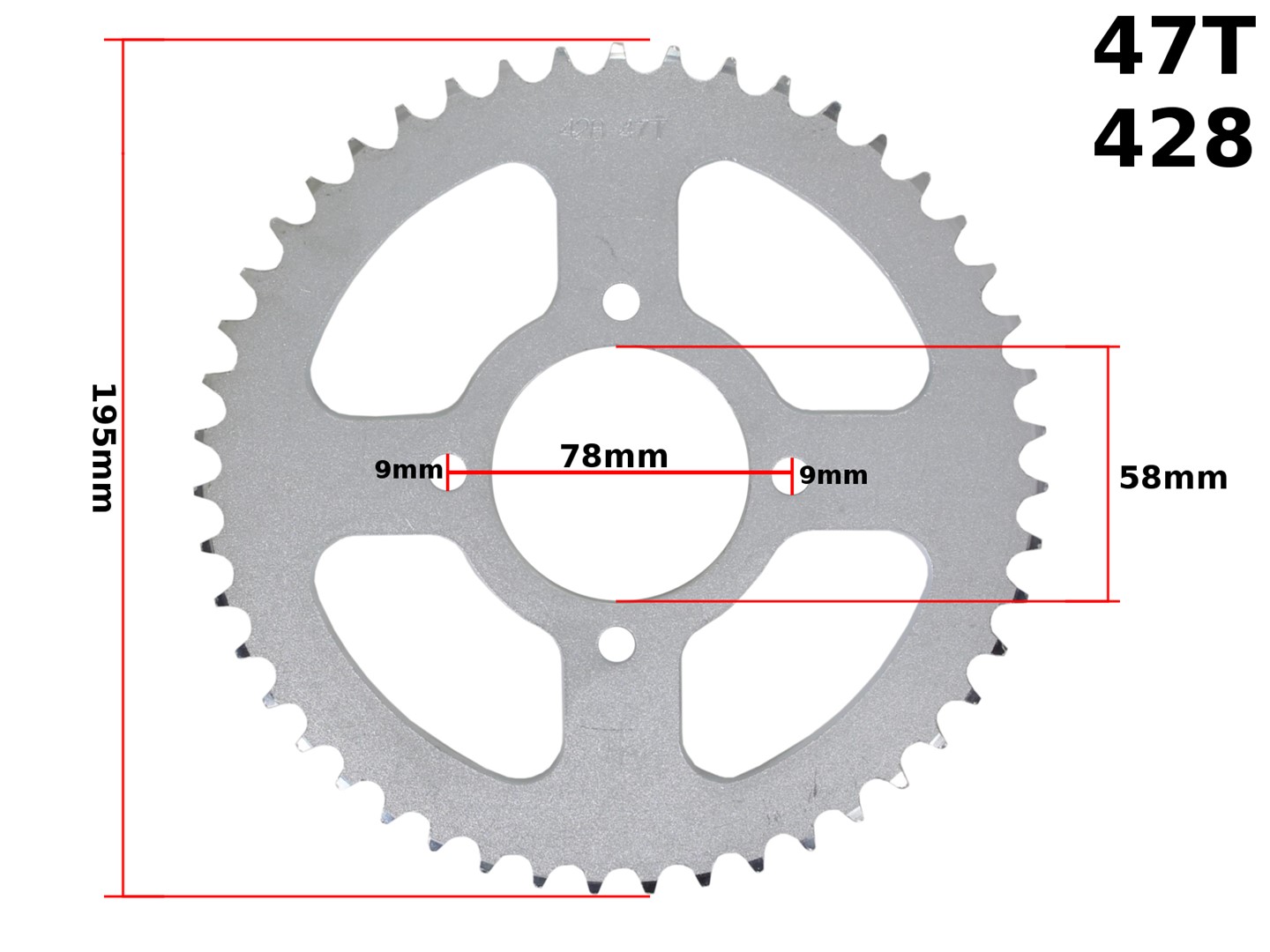 ZĘBATKA TYŁ 428-47z ROMET ZK50/125 ML