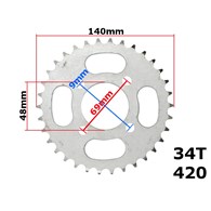 ZĘBATKA TYŁ 420-34z ATV 110/125 HB