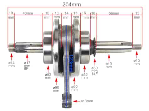 WAŁ KORBOWY ATV 110/125 CROSS MOTOROWER 154FMI